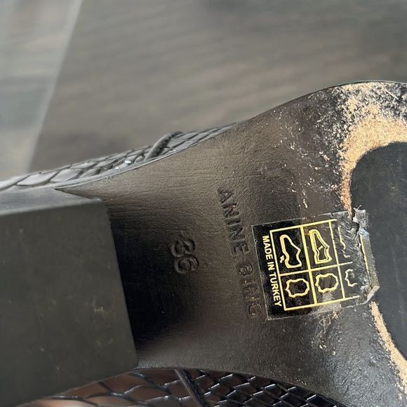 Anine Bing Textured Black Ankle Booties - Picture 12 of 15